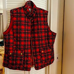 St Johns Bay Tartan/ Plaid Puffer Vest, 2xl